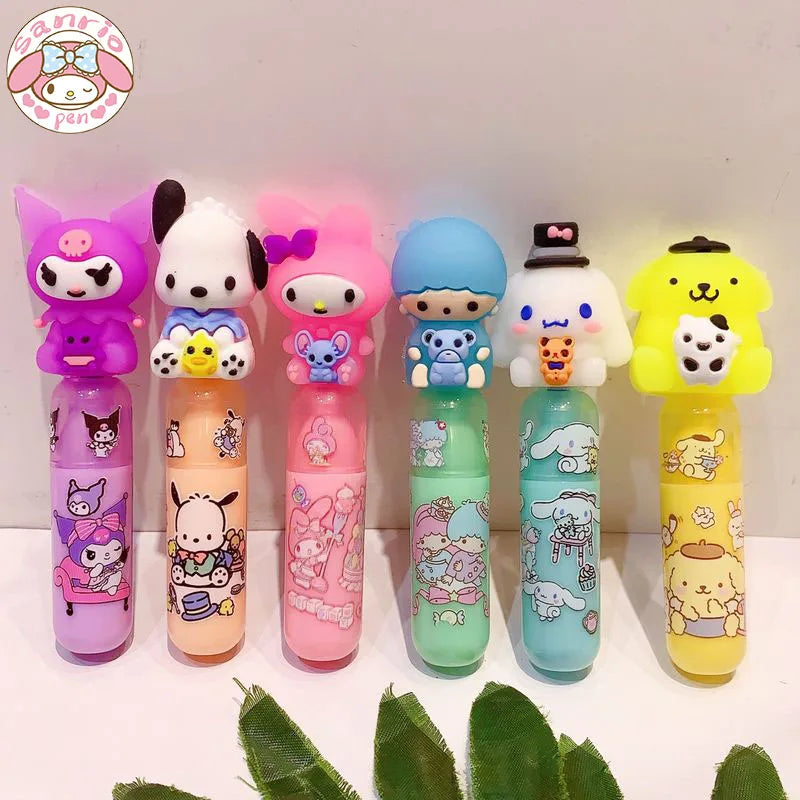 (Pack of 36) Sanrio 18/ Multi-color Marker Cute Cartoon Mini Fluorescent Pen Creative Students Draw Key Paint Marker Pen Stationery Gift