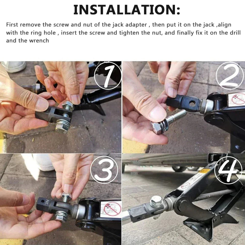 Use with 1/2 Inch Drive or Impact Wrench Tools Car Jacks Lifting Equipment Car Accessories Scissor Jack Adaptor