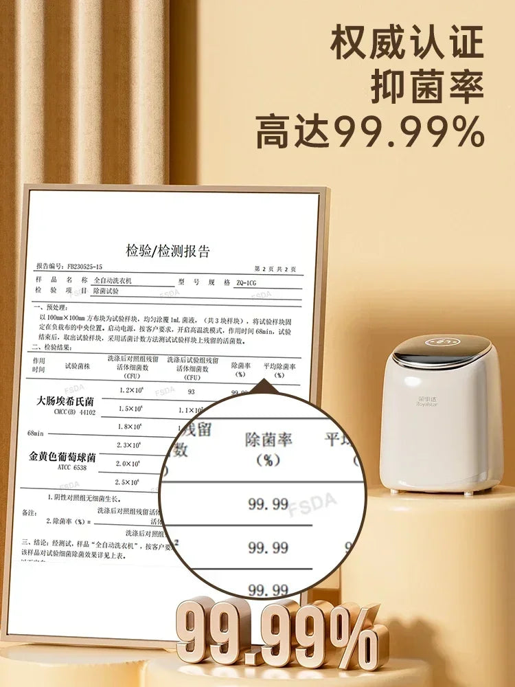 Fully automatic washing machine mini washing and drying all-in-one underwear washing machine small sock drying artifact 220V