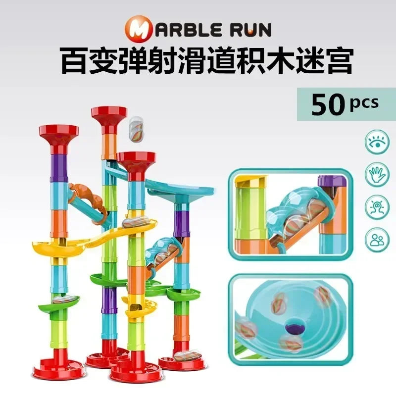 (Pack of 232) 45- Marble Run Race Building Blocks Track Ball Slide Toys DIY Creativity Constructor Early Educational Toys Children Gift