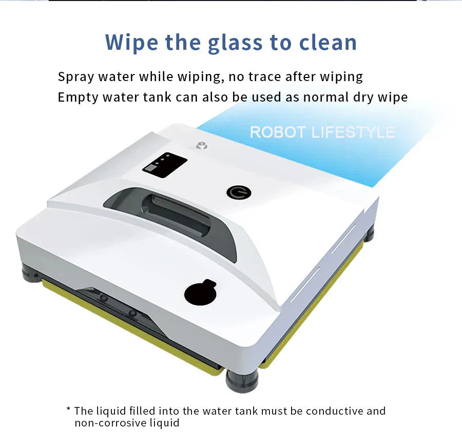 Window Robot With Water Spray High Suction Electric Glass Cleaning Wiper Anti-falling Remote Control Robotic Vacuum Cleaner