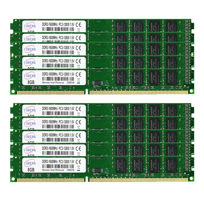 (Pack of 10) DDR3 4GB 8GB RAM 1333Mhz 1600mhz PC3-10600 12800 Desktop 240 Pins 1.5V DIMM memoria DDR3 Ram