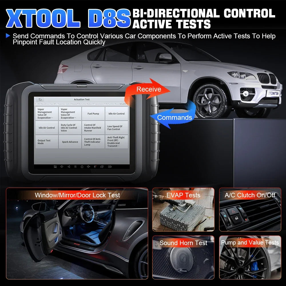 XTOOL D8S All System Car Diagnostic Tools ECU Coding Active Test Key Programmer 38 Service Topology Mapping With CAN FD DOIP