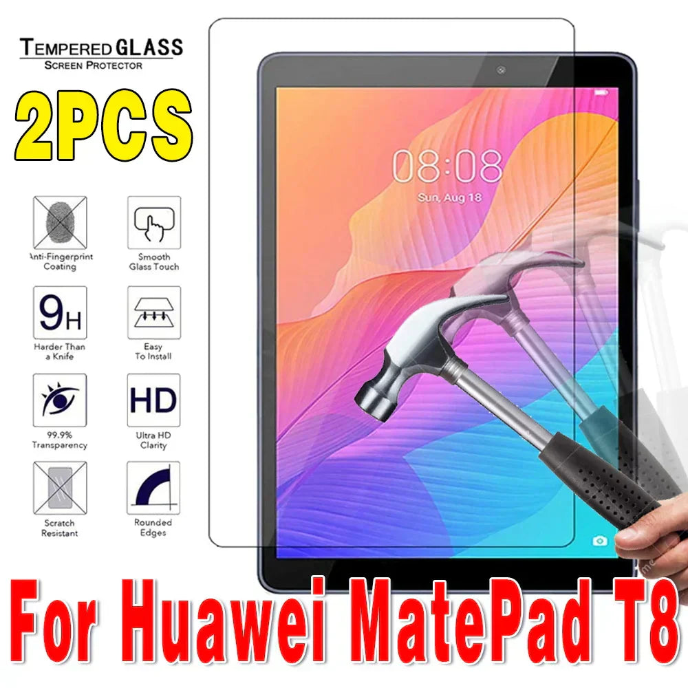 (Pack of 2) Tempered Glass Tablet Screen Protector for Huawei MediaPad 10.4 Pro 10.8 T3 T5 T8 T10 T10S M5 M6