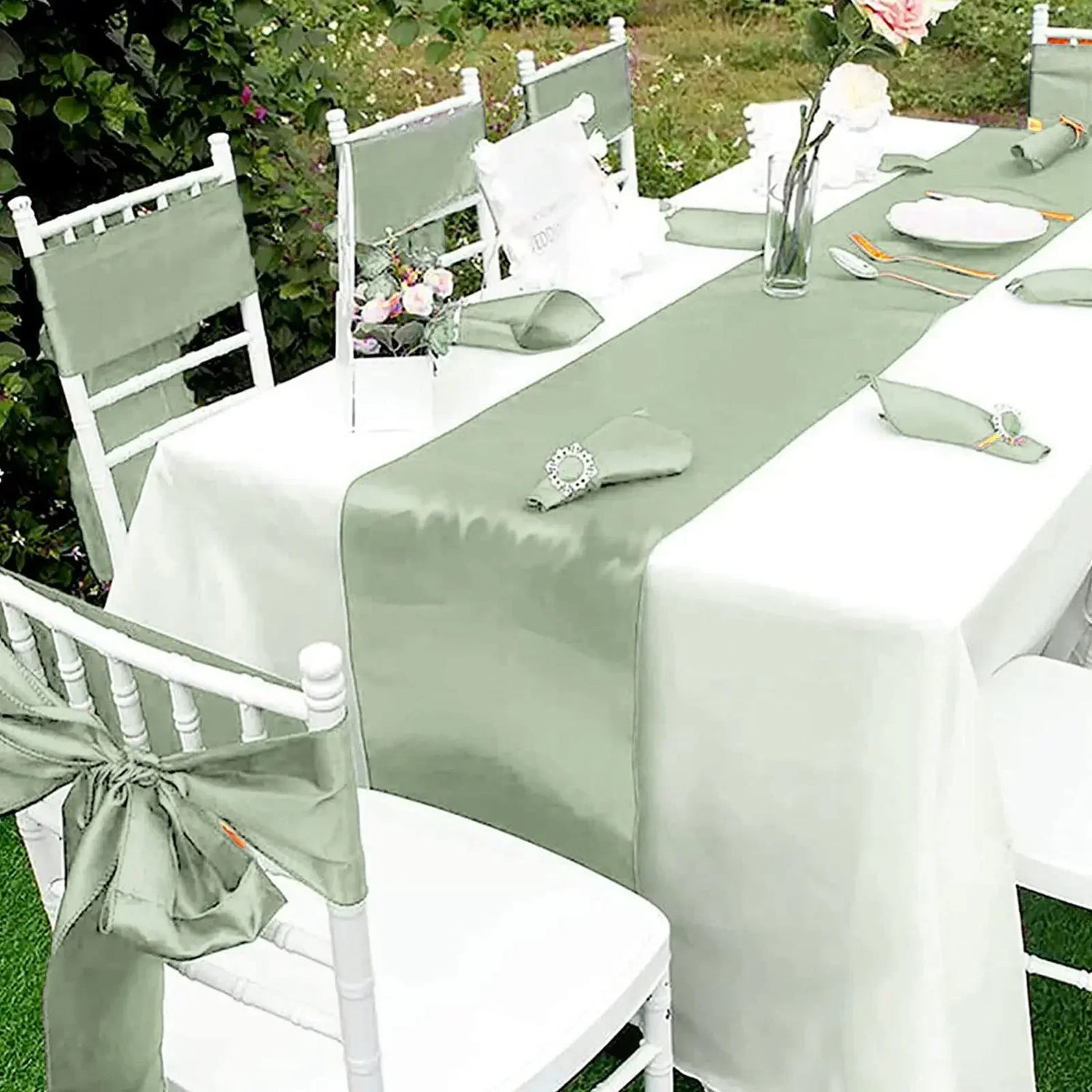 (Pack of 50) Wholesale 10/ Satin Chair Bow Sashes Wedding Chair Knot Ribbon Ties For Party Event Hotel Banquet Supplies Home Decorations