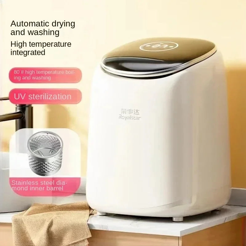 Fully automatic washing machine mini washing and drying all-in-one underwear washing machine small sock drying artifact 220V