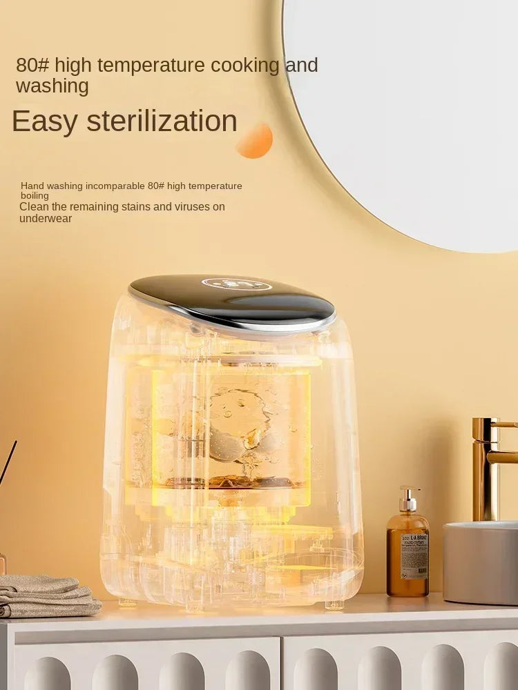 Fully automatic washing machine mini washing and drying all-in-one underwear washing machine small sock drying artifact 220V