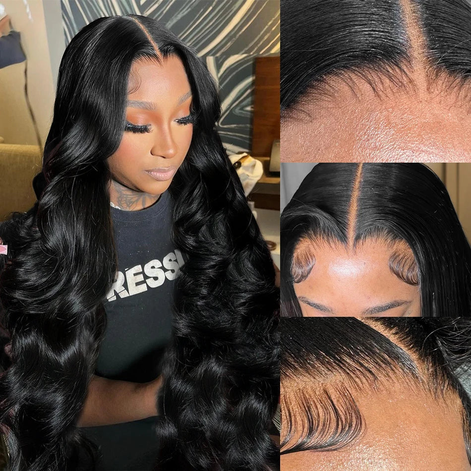 360 Body Wave Lace Front Human Hair Wig 13x6 Hd Lace Frontal Wig 40 inch Transparent 4x4 Glueless Preplucked Brazilian Hair Wigs