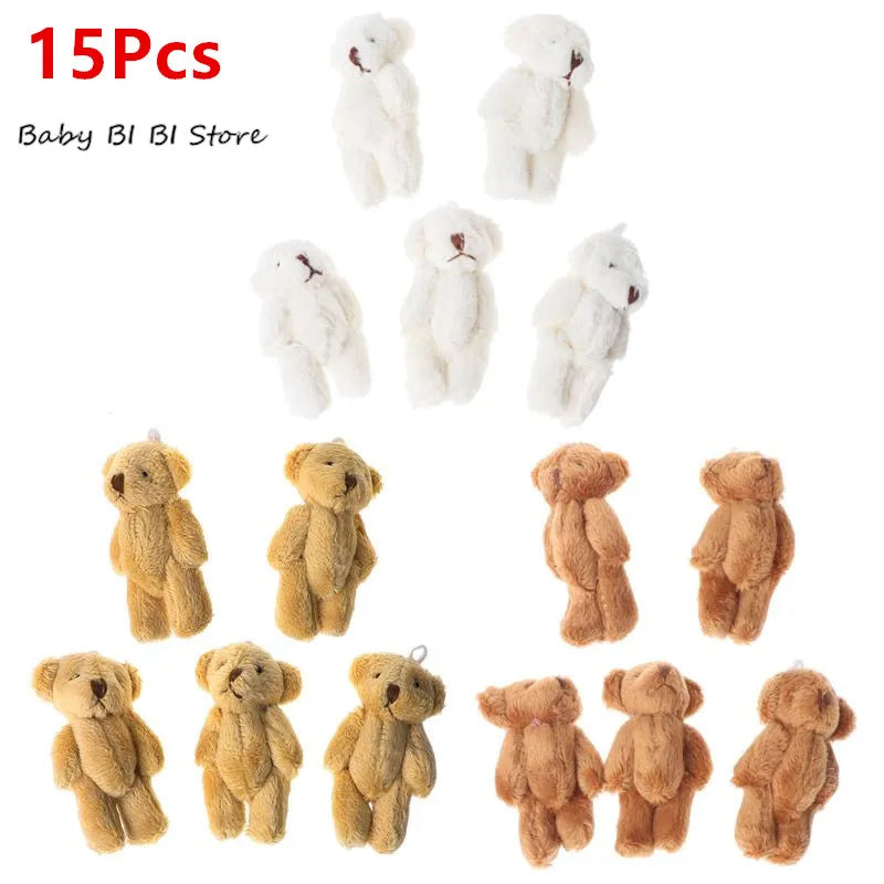 (Pack of 15) /10/ Kawaii Small Bears Plush Soft Toys Pearl Velvet Dolls Gifts Mini Teddy Bear for Key Ring Girl Gift Women Favorite