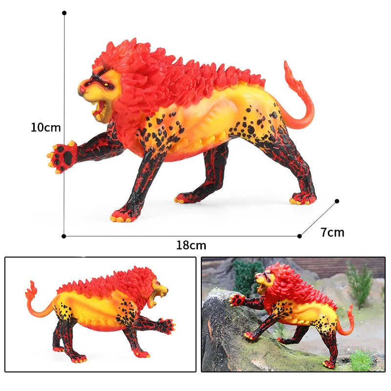 Simulation dragon figurines model Savage Flying Magic Dragon Dinosaur Cerberus Flaming Eagle Action Figure Kids Collection Toys