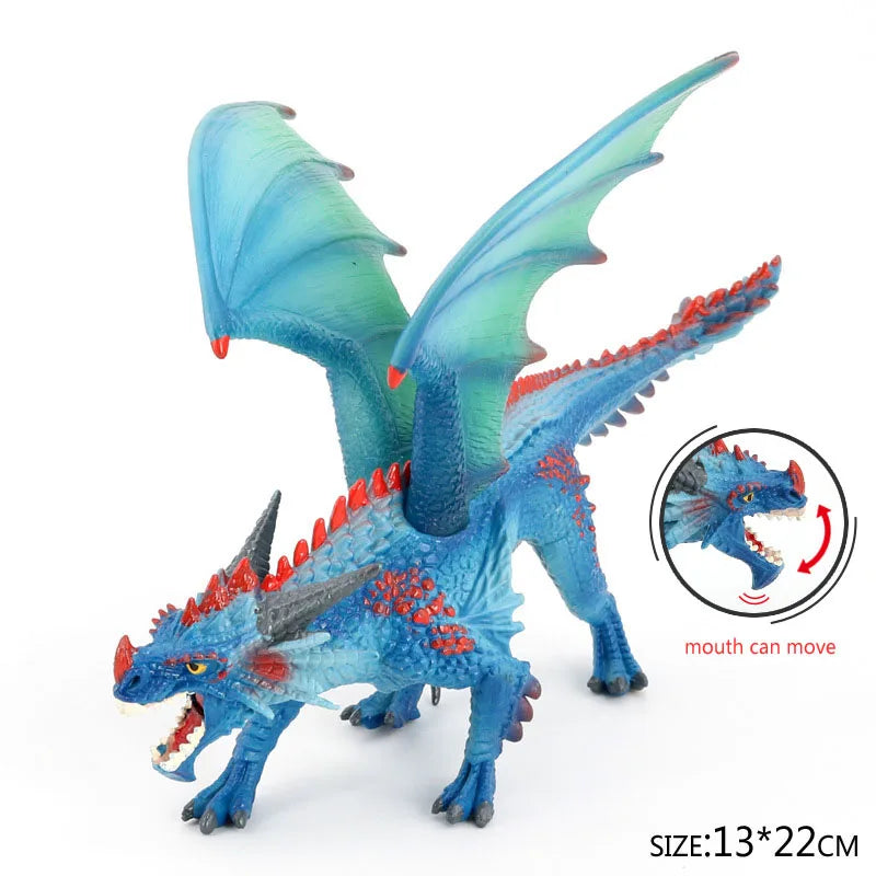 Simulation dragon figurines model Savage Flying Magic Dragon Dinosaur Cerberus Flaming Eagle Action Figure Kids Collection Toys