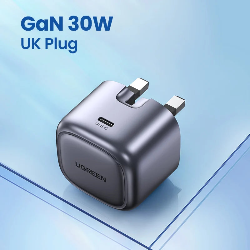 UGREEN GaN 30W Fast Charger for iPhone 15 14 13 PD3.0 Charger for iPad Pro samsung Xiaomi Type C Mobile Phone Charger