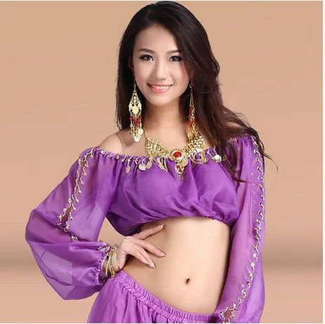 New arrival crystal cotton and mesh belly dance top momen half sleeves belly dance tops sexy top 9 colors