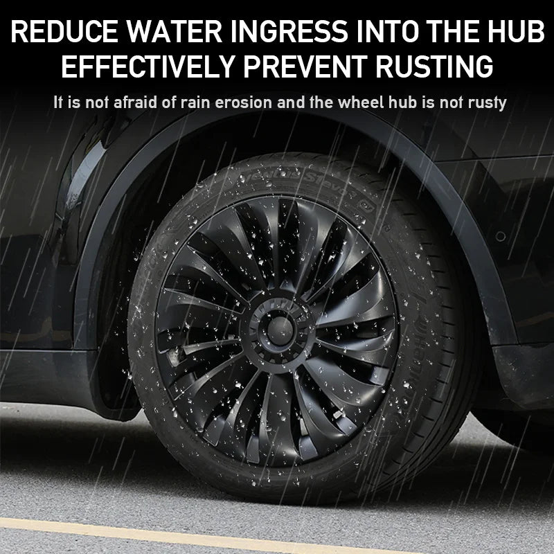 (Pack of 4) New For Tesla Model Y 19 Inch / Wheel Cover Car Automobile Hubcap Replacement Retrofit Parts Full Cover Accessories