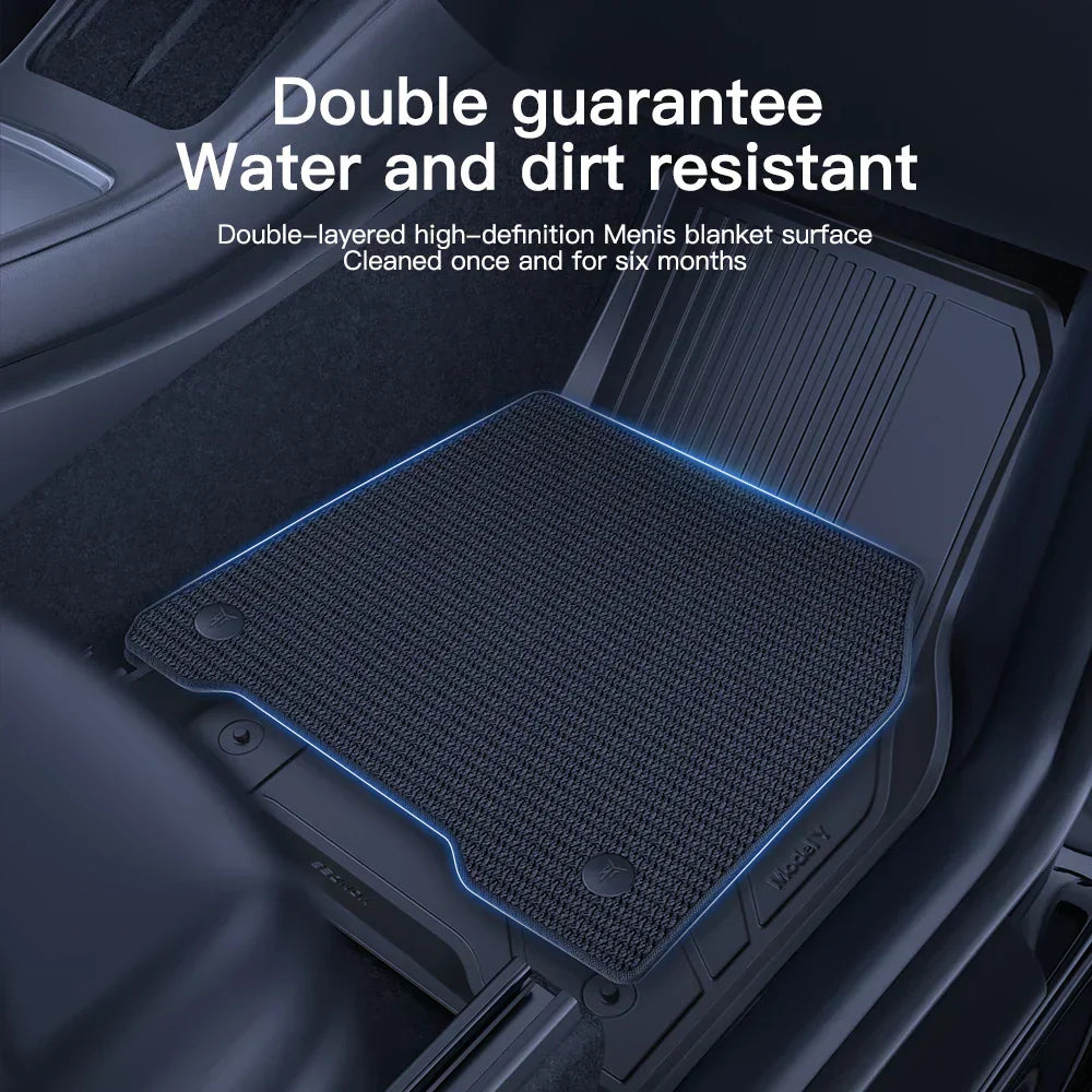 YZ For Tesla Floor Mats Model 3 Y 2021-2023 Car Four Seasons Waterproof Non-slip Floor Mat NEW TPE Special Car Accessories