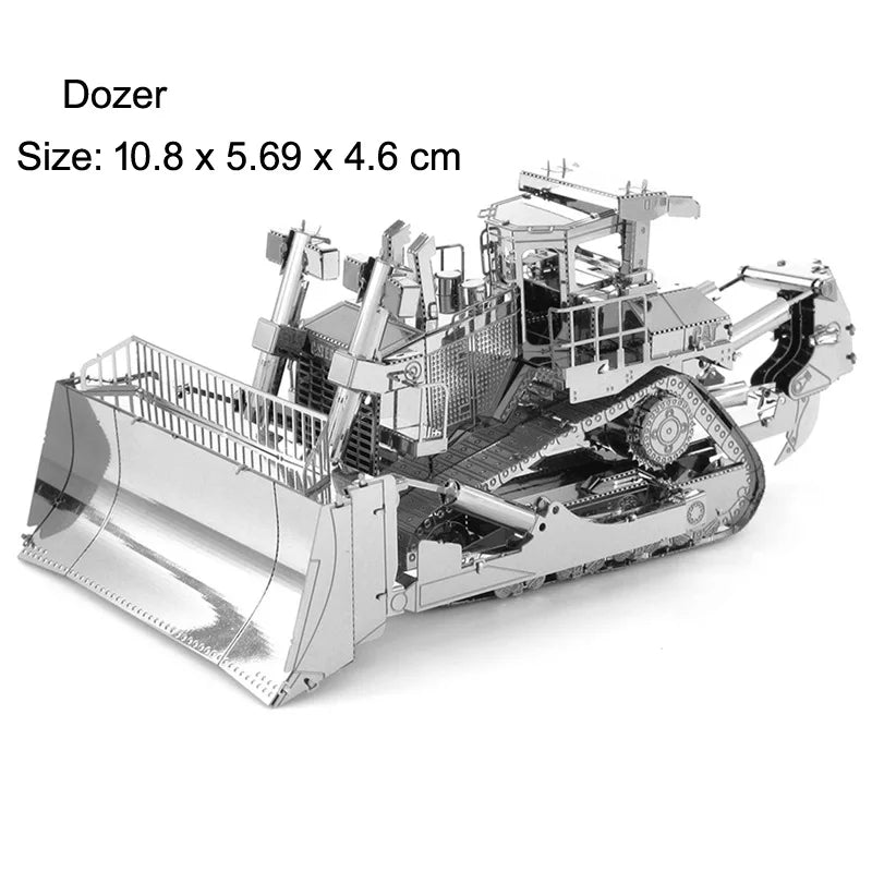 3D Metal Puzzles DIY Assembly Model Engineering Vehicle Long Nose Truck Loader Crane Mixer Car Educational Toys for Children