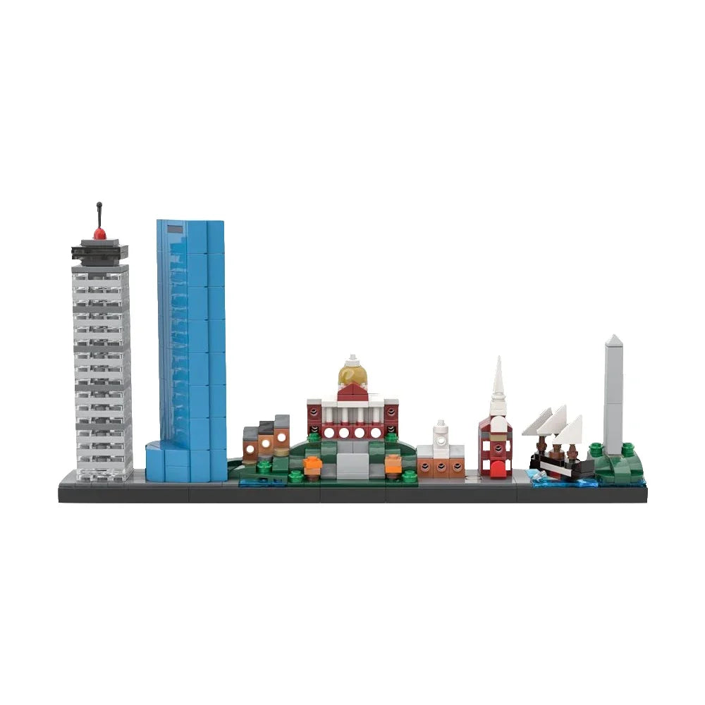 BuildMOC City Skyline Saint Petersburg Rome Washington Rotterdam Architecture Street View House Building Blocks Kids Toys Gift