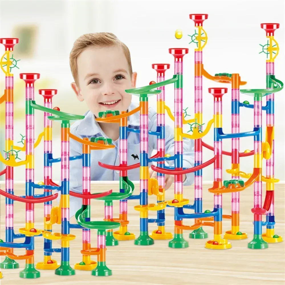 (Pack of 232) 45- Marble Run Race Building Blocks Track Ball Slide Toys DIY Creativity Constructor Early Educational Toys Children Gift