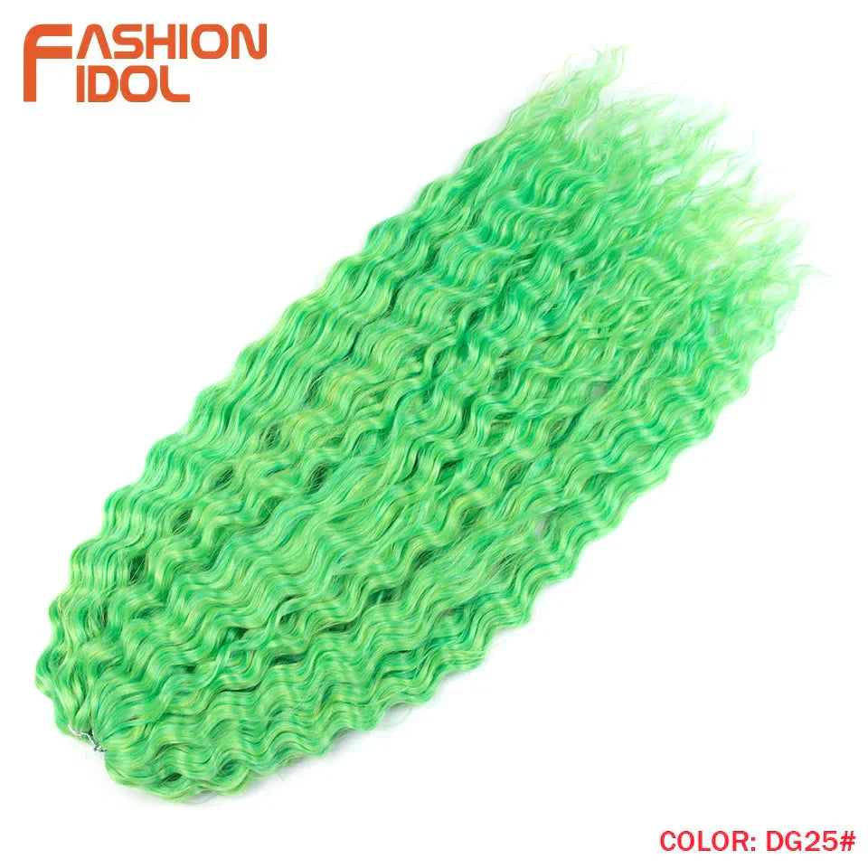 Ariel Hair Synthetic Twist Crochet Curly Hair 24 Inch Water Wave Braid Hair Ombre Blonde Brown Deep Wave Braiding Hair Extension