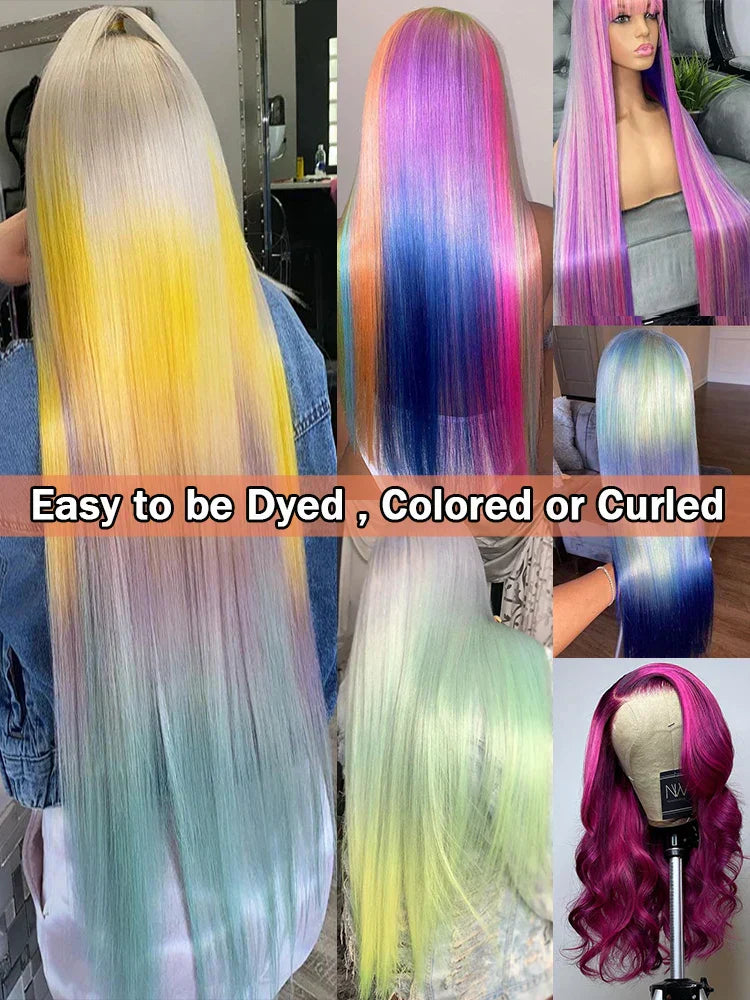 Wigirl 30 40 inch 613 Honey Blonde Straight 13x4 13X6 hd Lace Front Human Hair Wigs Wear to Go 5x5 Lace Closure Wig Brazilian