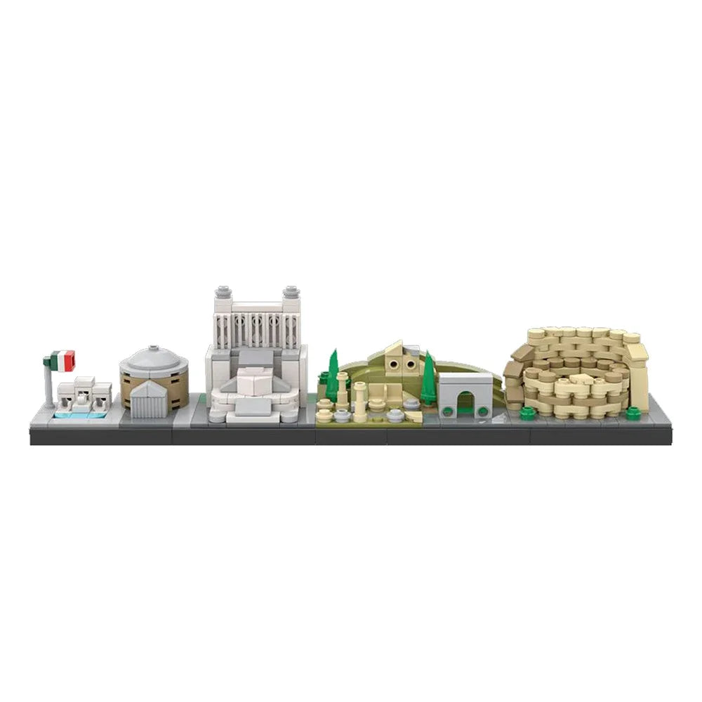 BuildMOC City Skyline Saint Petersburg Rome Washington Rotterdam Architecture Street View House Building Blocks Kids Toys Gift