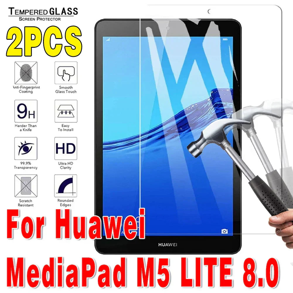 (Pack of 2) Tempered Glass Tablet Screen Protector for Huawei MediaPad 10.4 Pro 10.8 T3 T5 T8 T10 T10S M5 M6