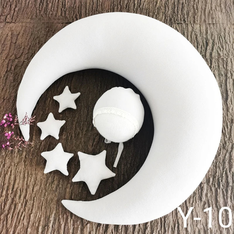 (Pack of 6) ❤️Newborn Photography Props Accessories Posing Crescent Pillow+Stars+Hat /Set Studio Baby Photo Decoration Moon Fotografia