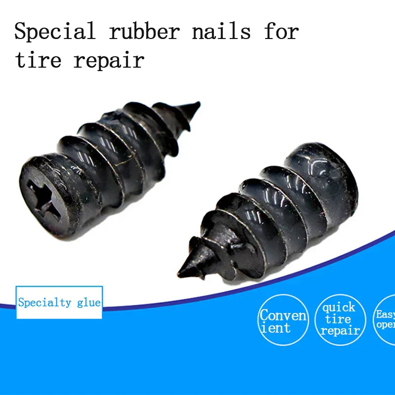 Vacuum Tyre Tire Repair Tools Kit Puncture For Materials Set Motorcycle Tubeless Patch Nail Rubber Tool Glue Free Film Nail Car