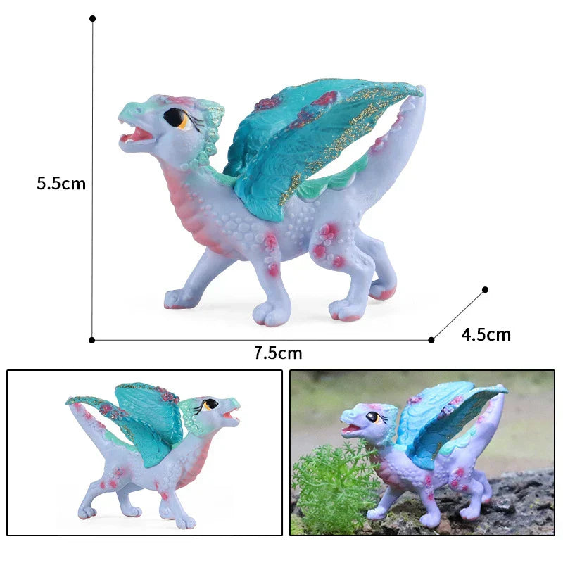 Simulation dragon figurines model Savage Flying Magic Dragon Dinosaur Cerberus Flaming Eagle Action Figure Kids Collection Toys