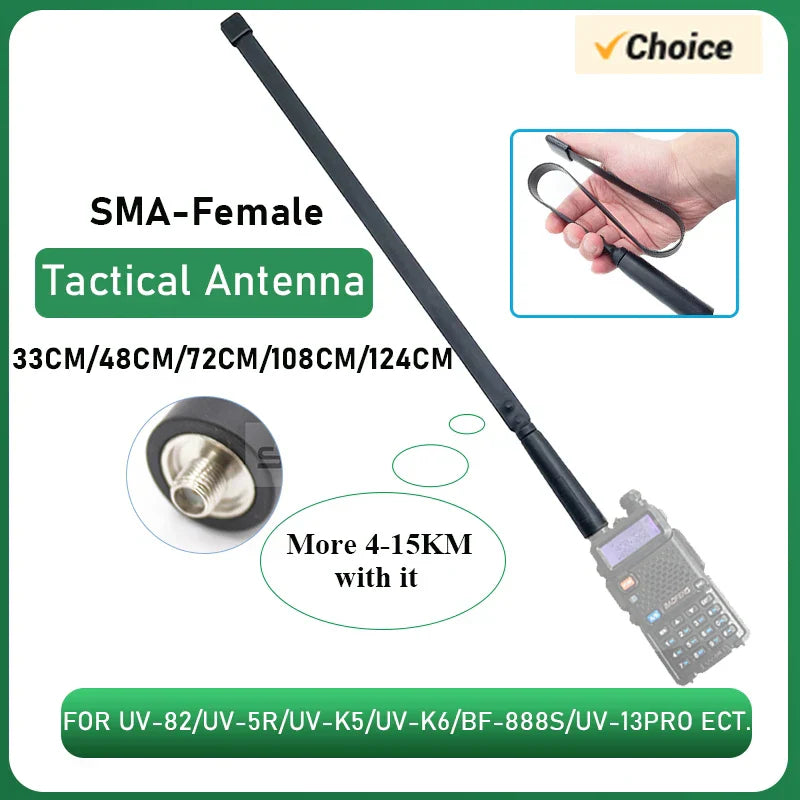 Walkie Talkie CS Tactical Antenna Coil Load UV-K5 UV-K6 Foldable Aerials VHF UHF for UV-18 Pro DM-1701 UV-5RH Radios Accessories