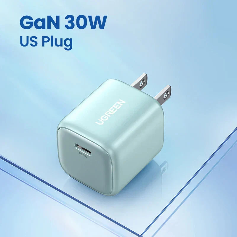 UGREEN GaN 30W Fast Charger for iPhone 15 14 13 PD3.0 Charger for iPad Pro samsung Xiaomi Type C Mobile Phone Charger