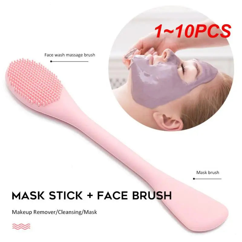 (Pack of 10) 1~ Soft Silicone Washing Brush Remover Face Exfoliating Pore Cleaner Brush Soft Nose Brush Pore Cleaner Skin Care Massager