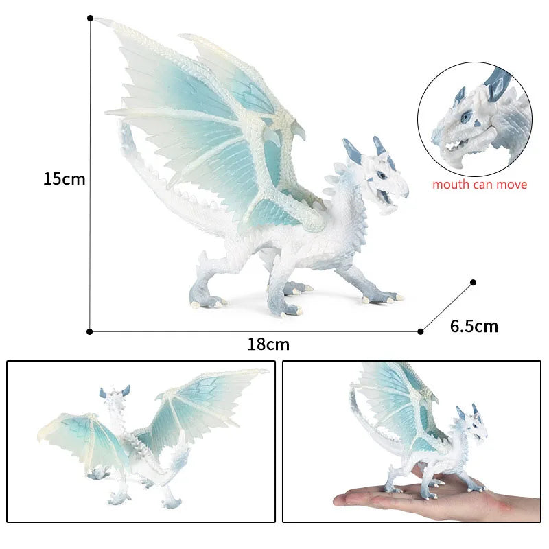 Simulation dragon figurines model Savage Flying Magic Dragon Dinosaur Cerberus Flaming Eagle Action Figure Kids Collection Toys