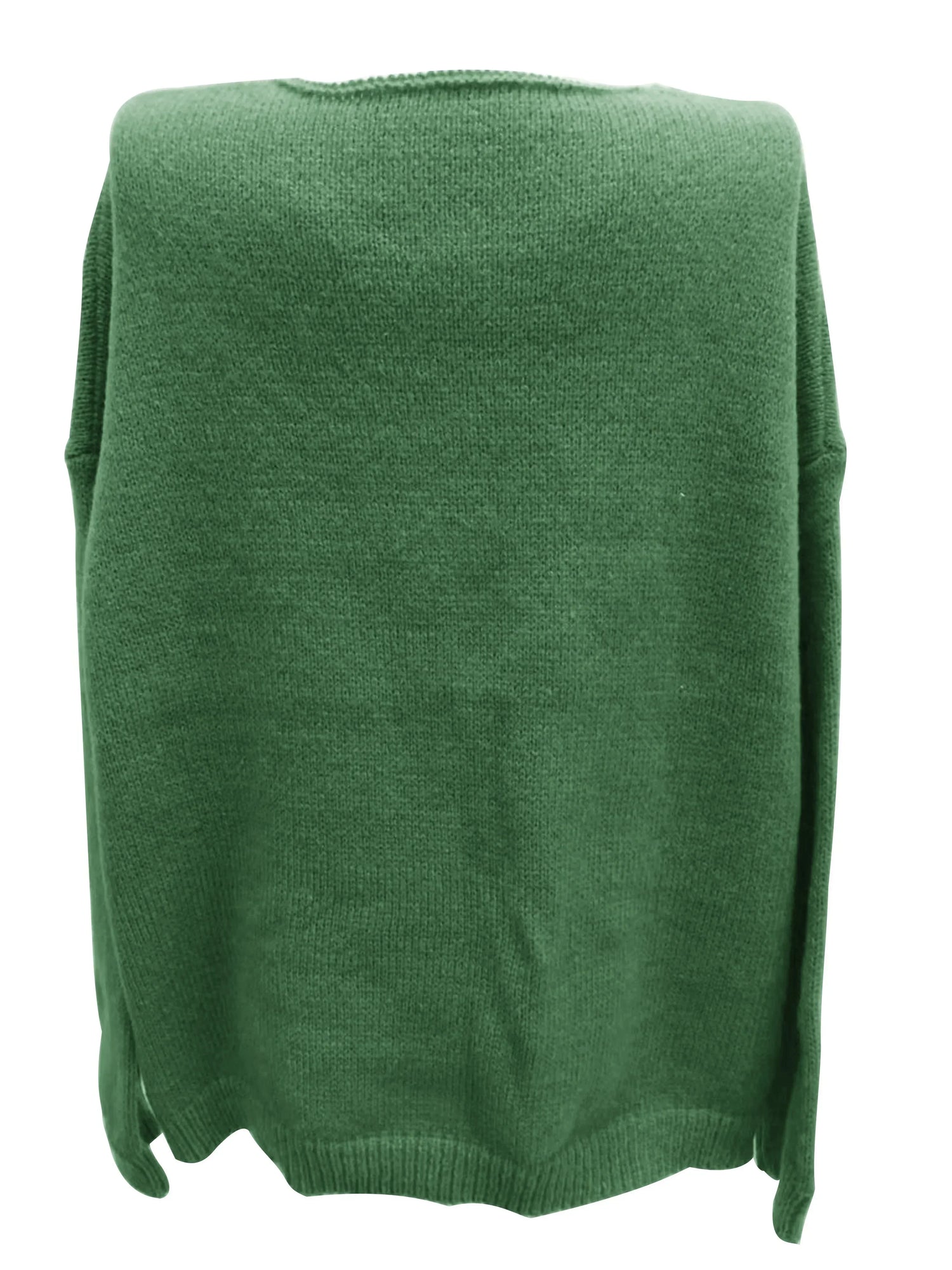 Plus Size Casual Sweater, Women's Solid Long Sleeve V Neck High Stretch Loose Fit Pullover Jumper,Autumn & Winter Tops