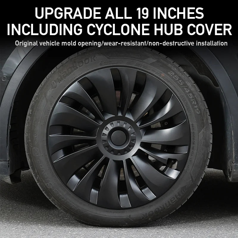 (Pack of 4) New For Tesla Model Y 19 Inch / Wheel Cover Car Automobile Hubcap Replacement Retrofit Parts Full Cover Accessories