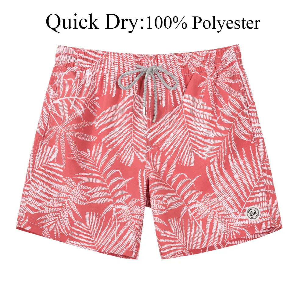 SURFCUZ Mens Swim Shorts Quick Dry Beach Board Shorts with Mesh Lining and Pockets Summer Surfing Swim Trunks Swimwear for Men