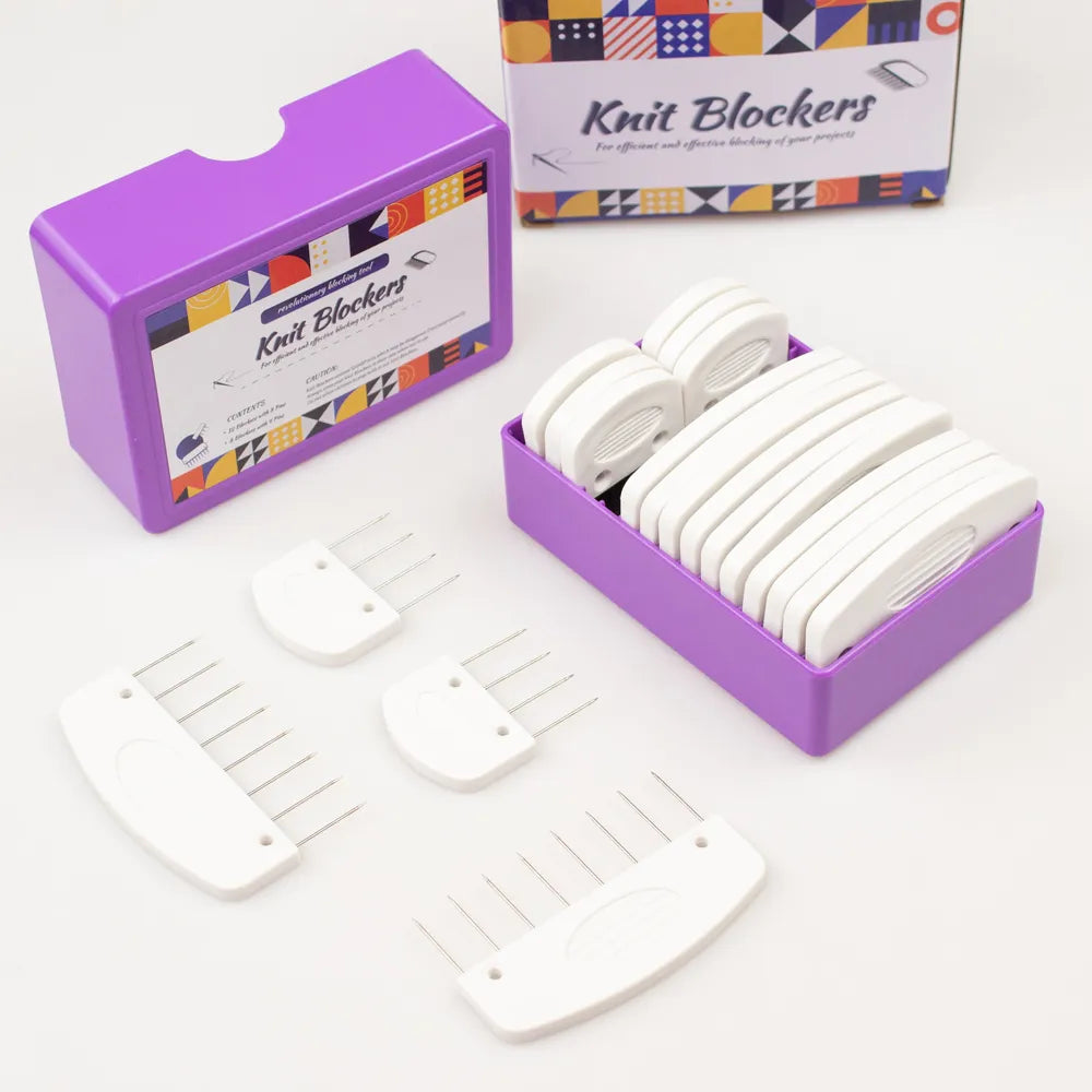 (Pack of 20) Knit Blockers Set Stainless Steel Knitting Blocking Mats and Pins with 2 Different Sizes for DIY Knit Crocheting Supplies