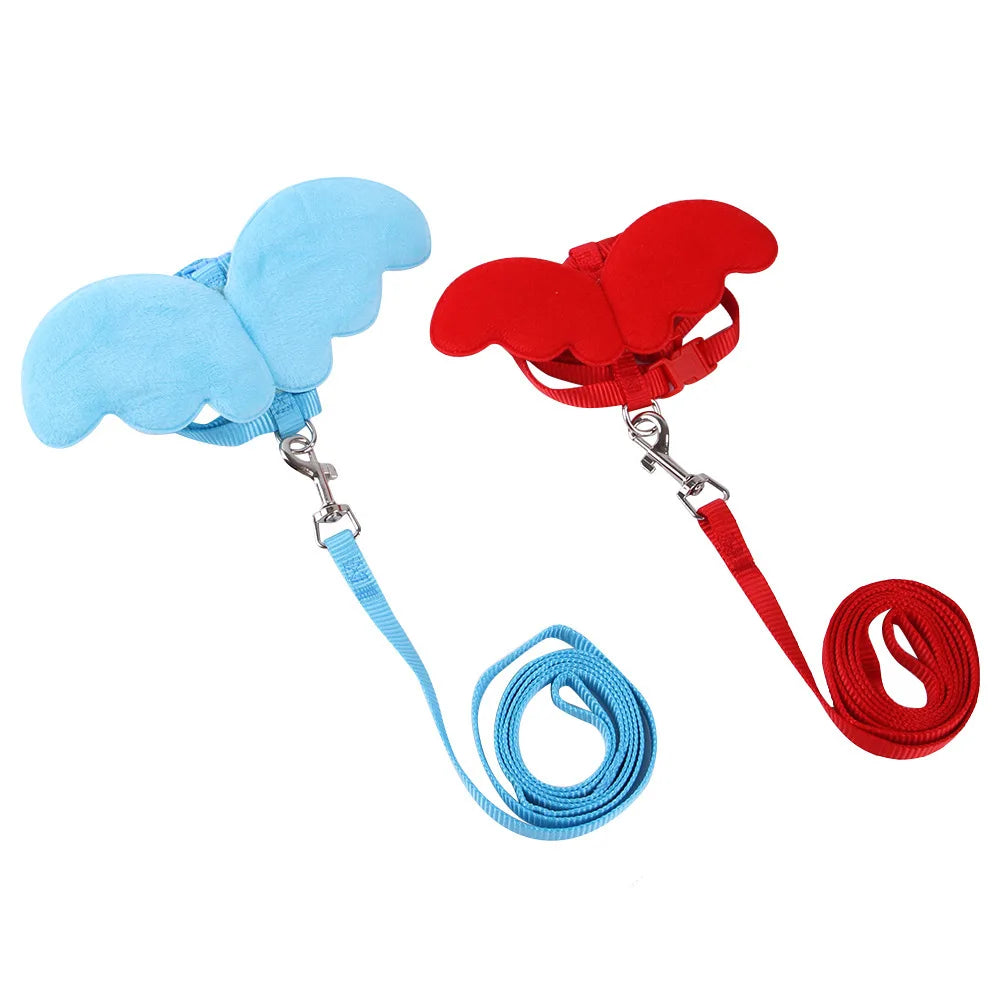Hamster Rabbit Angel Wings Harness Leash Collar Chest Strap Traction Rope for Bunny Ferret Rat Cat Duck Lead Pet Supplies Items