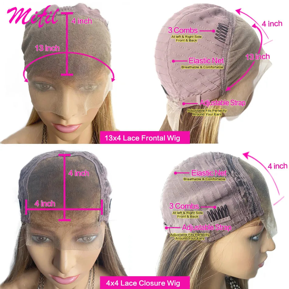 HD Glueless 13X4 Highlight Wig Human Hair Body Wave Brown Colored Lace Front Wigs For Women 13x6 Lace Frontal Wig Pre Plucked