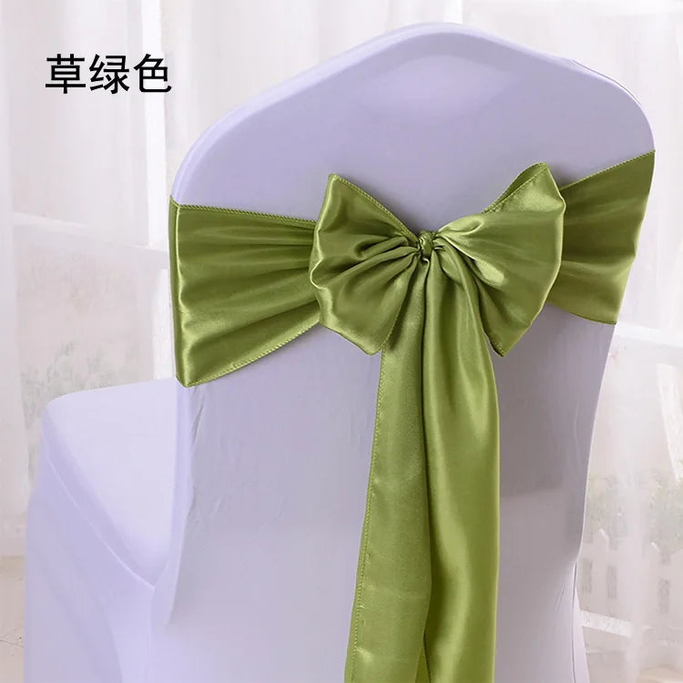(Pack of 100) 10/ Satin Chair Bow Sashes Wedding Chair Knots Ribbon Butterfly Ties For Party Event Hotel Banquet Home Decoration
