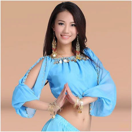 New arrival crystal cotton and mesh belly dance top momen half sleeves belly dance tops sexy top 9 colors