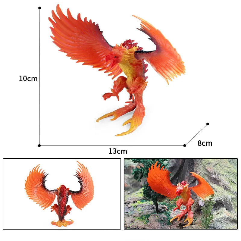Simulation dragon figurines model Savage Flying Magic Dragon Dinosaur Cerberus Flaming Eagle Action Figure Kids Collection Toys