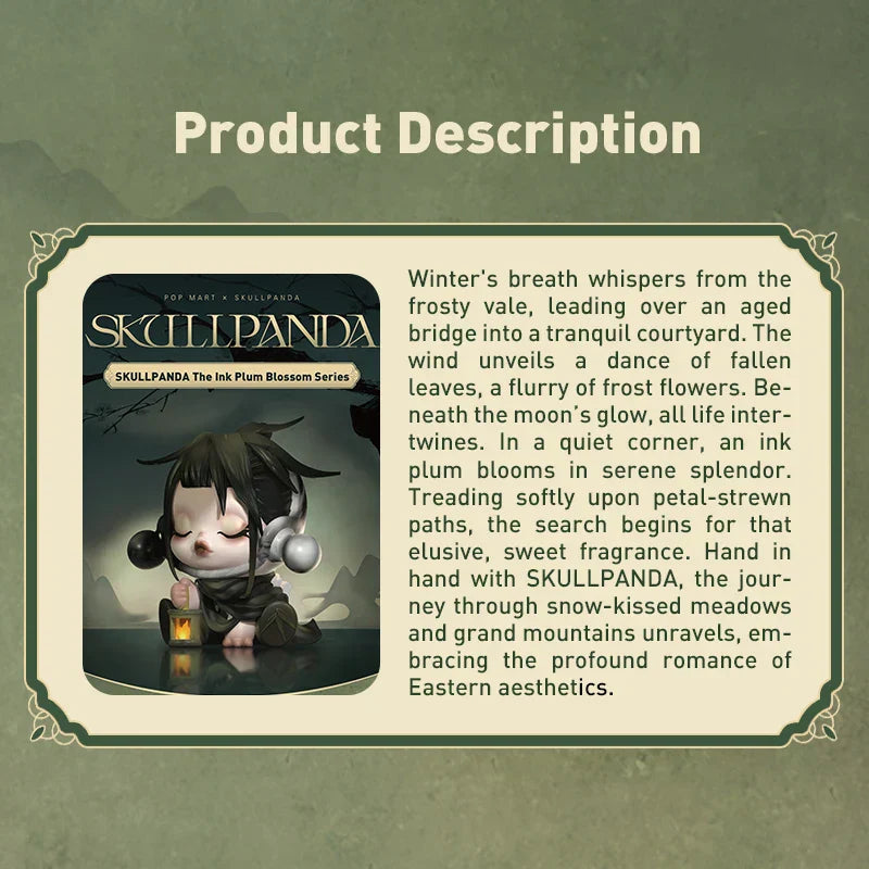 (Pack of 12) POP MART SKULLPANDA The Ink Plum Blossom Series Mystery Box 1PC/ POPMART SP Blind Box Cute Toy Action Figure