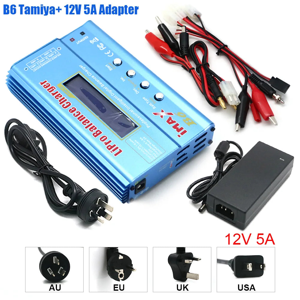 IMAX B6 80W Battery Charger Lipo NiMh Li-ion Ni-Cd Digital Lipro Balance Charger Discharger AC Power 12V 5A Adapter For Rc Car