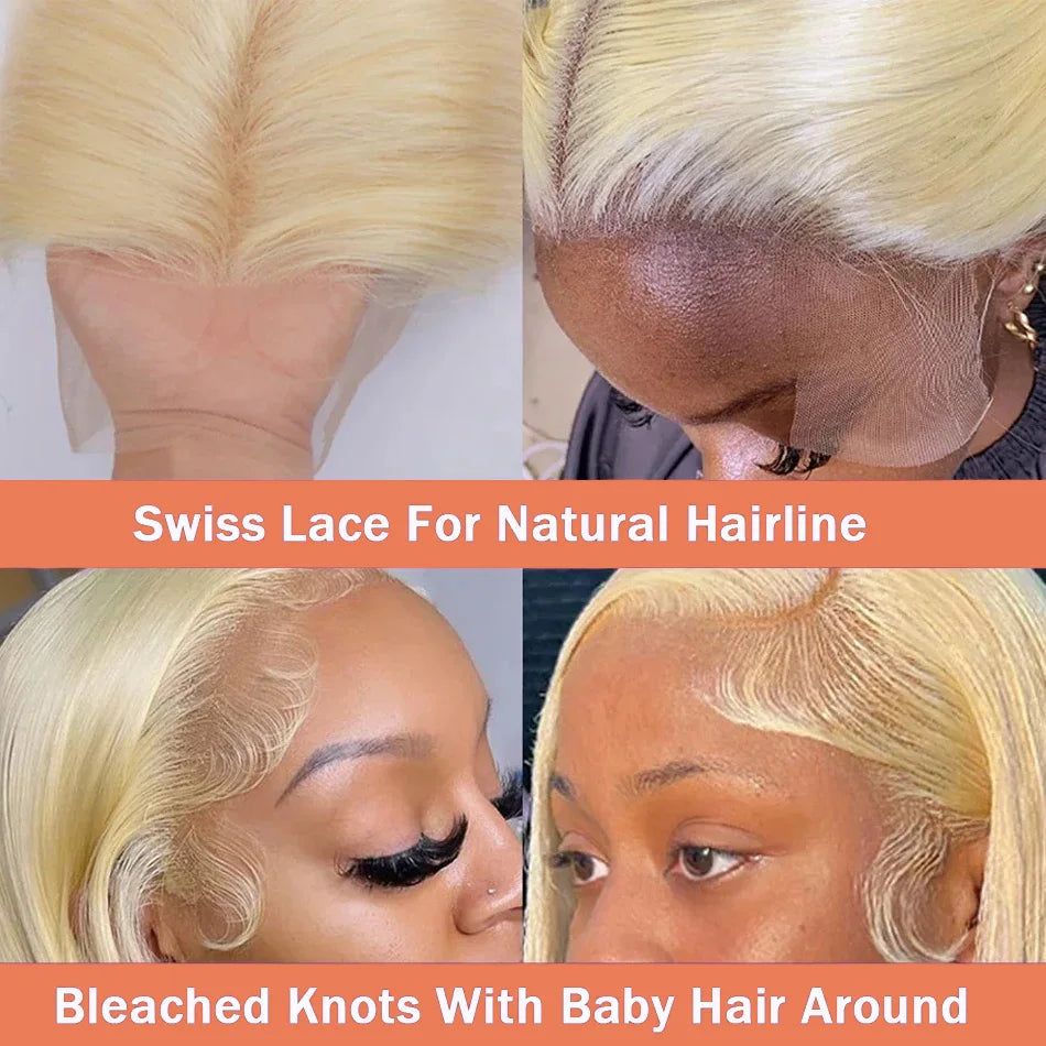 Wigirl 30 40 inch 613 Honey Blonde Straight 13x4 13X6 hd Lace Front Human Hair Wigs Wear to Go 5x5 Lace Closure Wig Brazilian