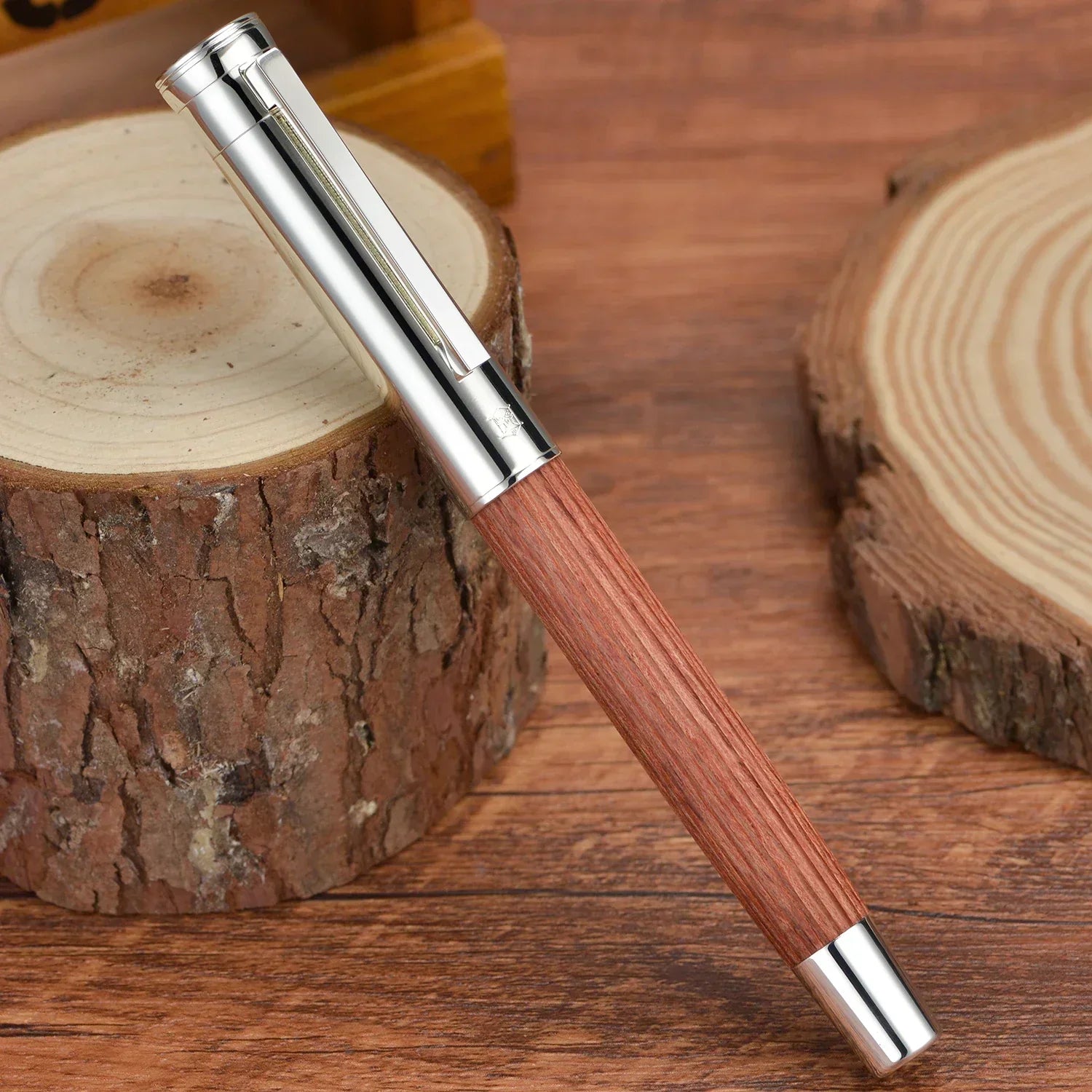 Retro Hongdian 1866 Wood Fountain Pen #35 EF/F Nib Writing Ink PenSchool Office Supplies Gift Pens