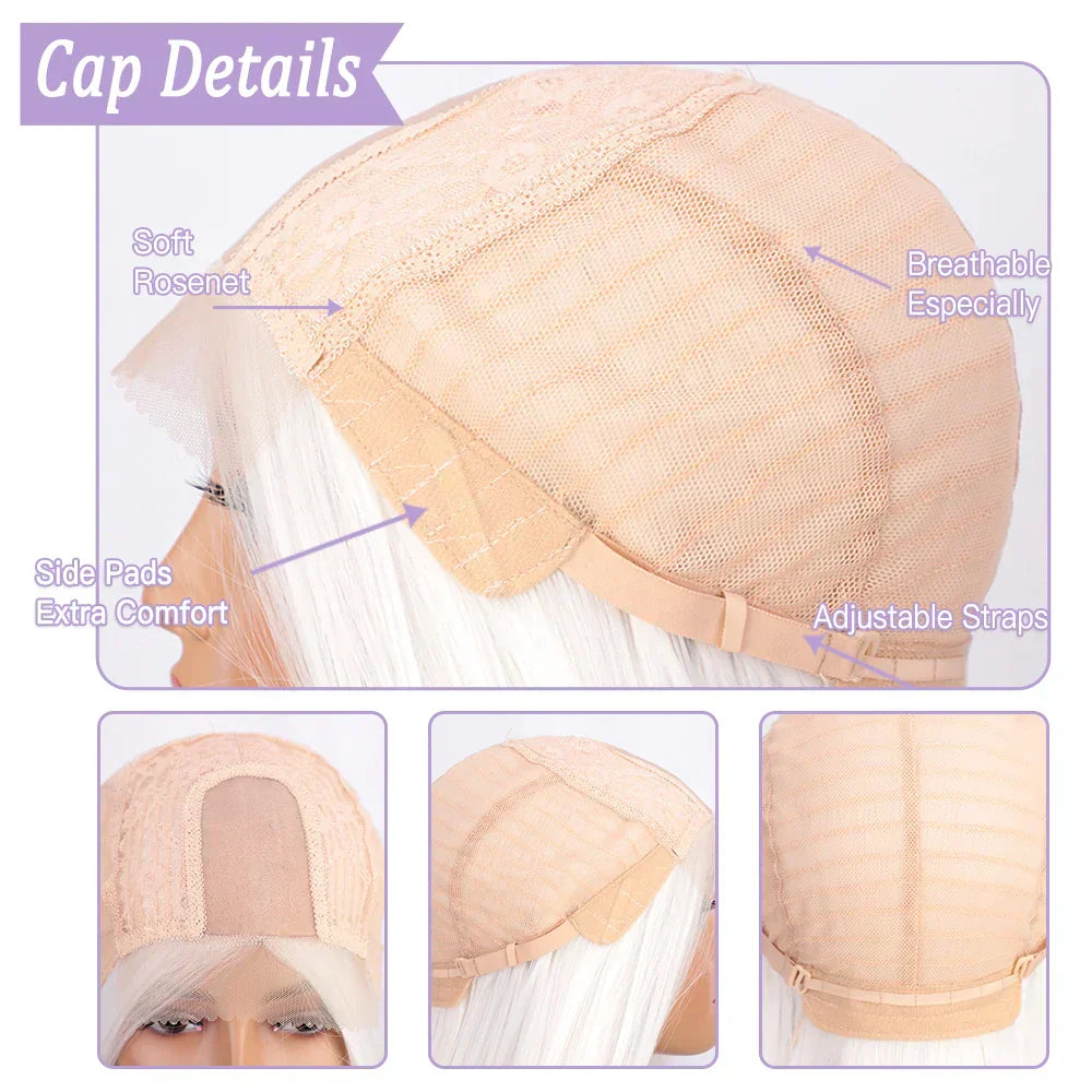 I's a wig Long Straight White Cosplay Wigs Synthetic Wigs for Women 60 613 Blonde Grey Pink Black Color for Daily Party Lolita