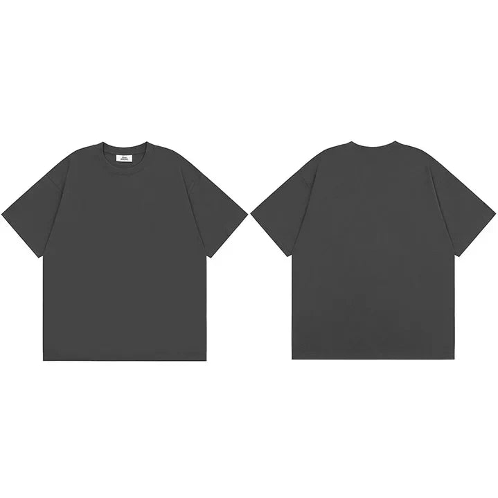 Summer 2024 Men Plain T-Shirt Streetwear 100 Cotton T Shirt Solid Color Harajuku Casual Tshirt Loose Short Sleeve Tops Tee Black