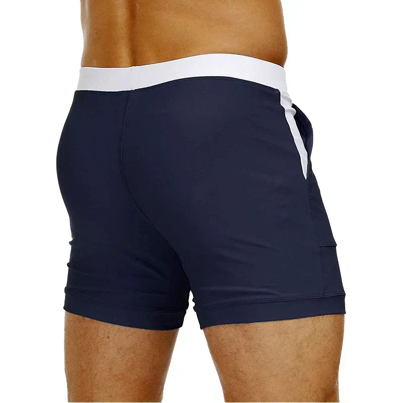 MAGCOMSEN Men's Swimwear Shorts Summer Quick Dry Swimming Trunks Surf Board Shorts Boxer Briefs Swimsuit Beach Sunbathing Shorts