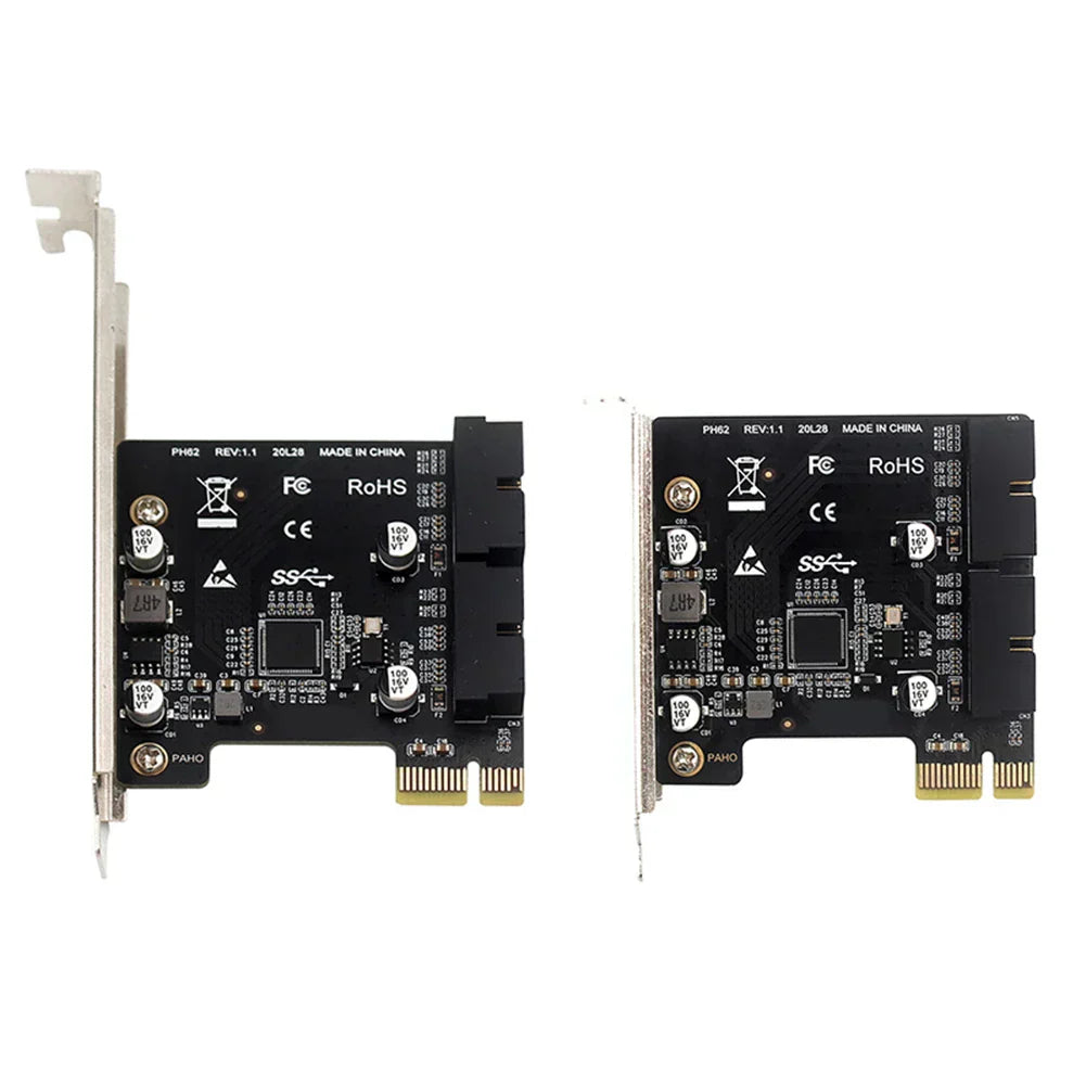USB 3.0 PCI-E Expansion Card 19Pin 20Pin Header Converter Controller Front Panel PCI Express X1 Extended Card for PC Desktop